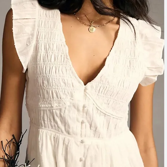 Anthropologie Peregrine Dress, Soft White, Size M - Picture 4 of 4